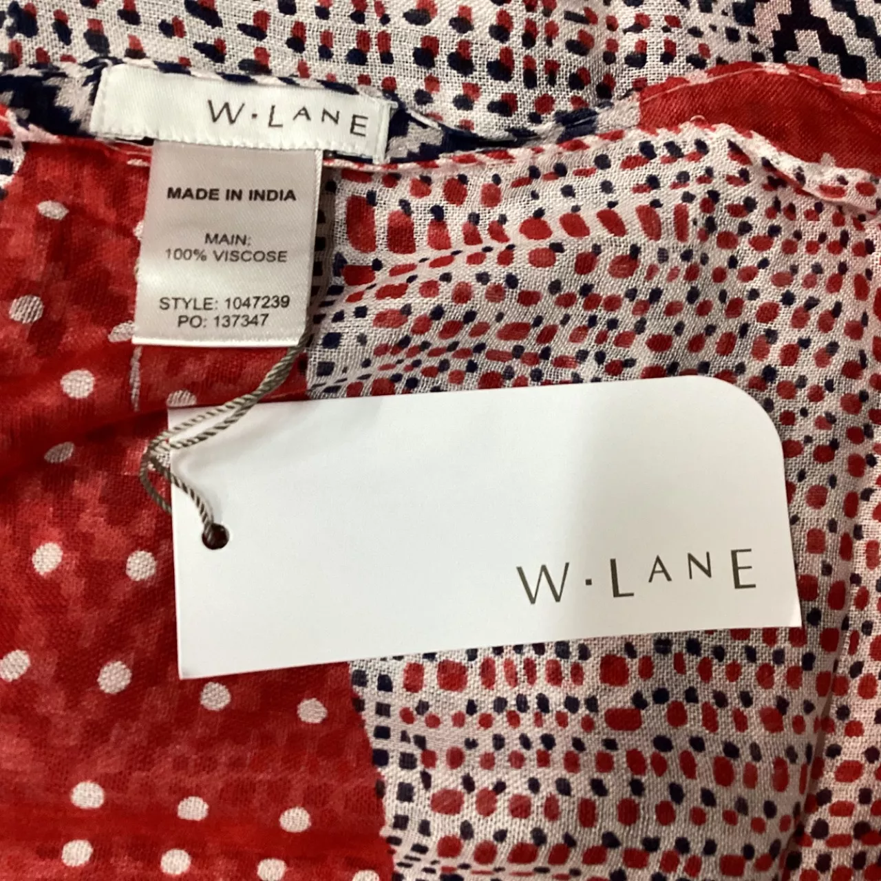 W-Lane One Size Scarf Navy Blue / Red / White