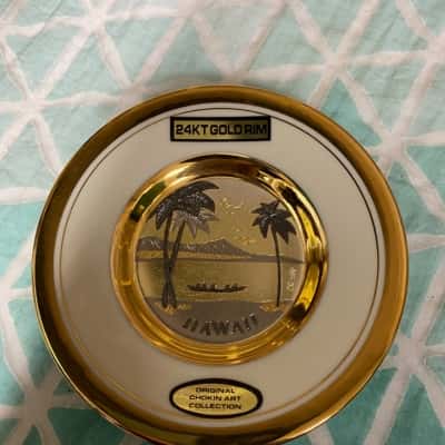 24KT Gold Rim Chokin Art Plate