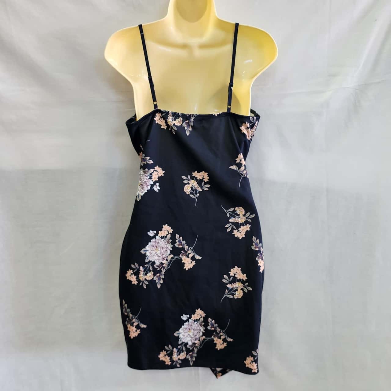 Dotti Womens Size 10 Bodycon Dress / Mini Dress / Shoestring Strap Navy Blue  / Floral / Pink BNWT RRP$69.95(s)