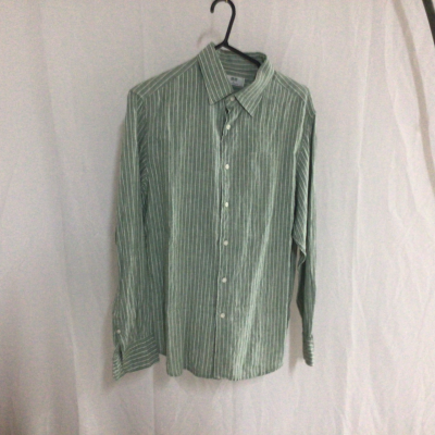 Uniqlo Mens  Size M Flannel Shirt Green / White 