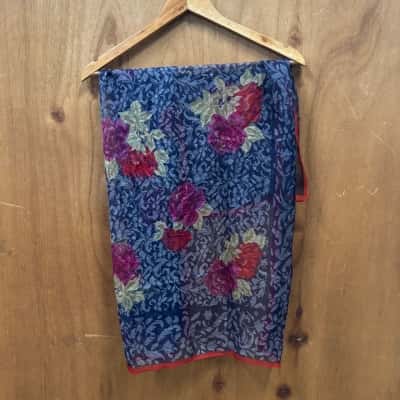 Tie Rack Blue Floral Sheer Scarf 