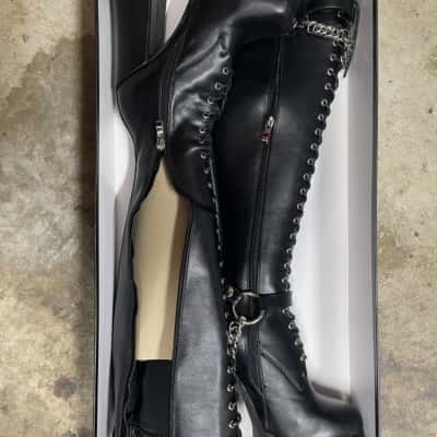  Lamoda Womens Size 5 Deceiving Ways Knee High Black Boots