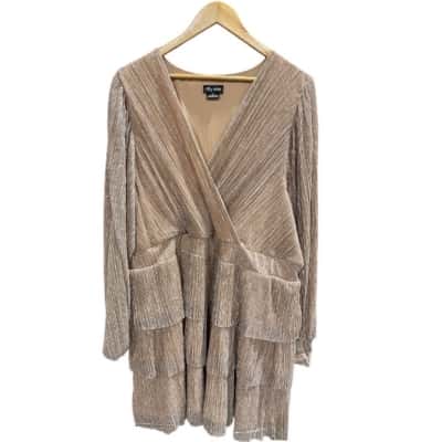 City Chic Womens  Size XL Cocktail Dress Gold 