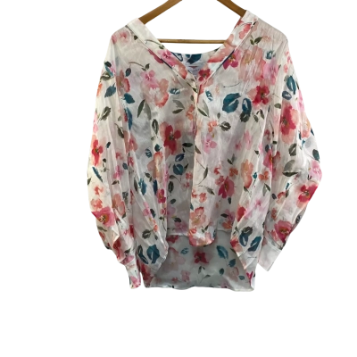 BNWT Witchery Womens  Size 16 Button Up Top Floral / Pink  
