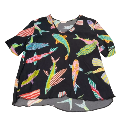 Womens Gorman Size 8 Short Sleeve Top Black  / Blue / Green / Multicoloured / Pink  