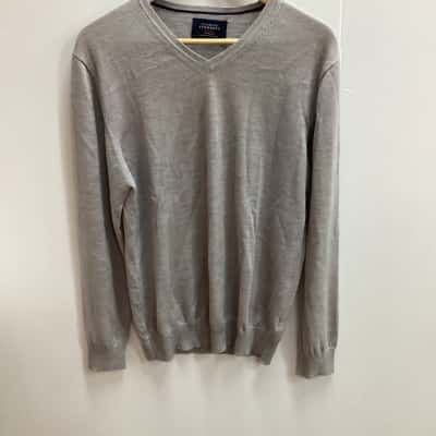 Charles Trywhitt Mens Grey merino wool jumper I