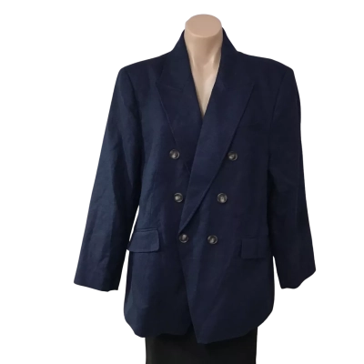 Witchery Womens Size 16 Navy Blue Linen Jacket (new)