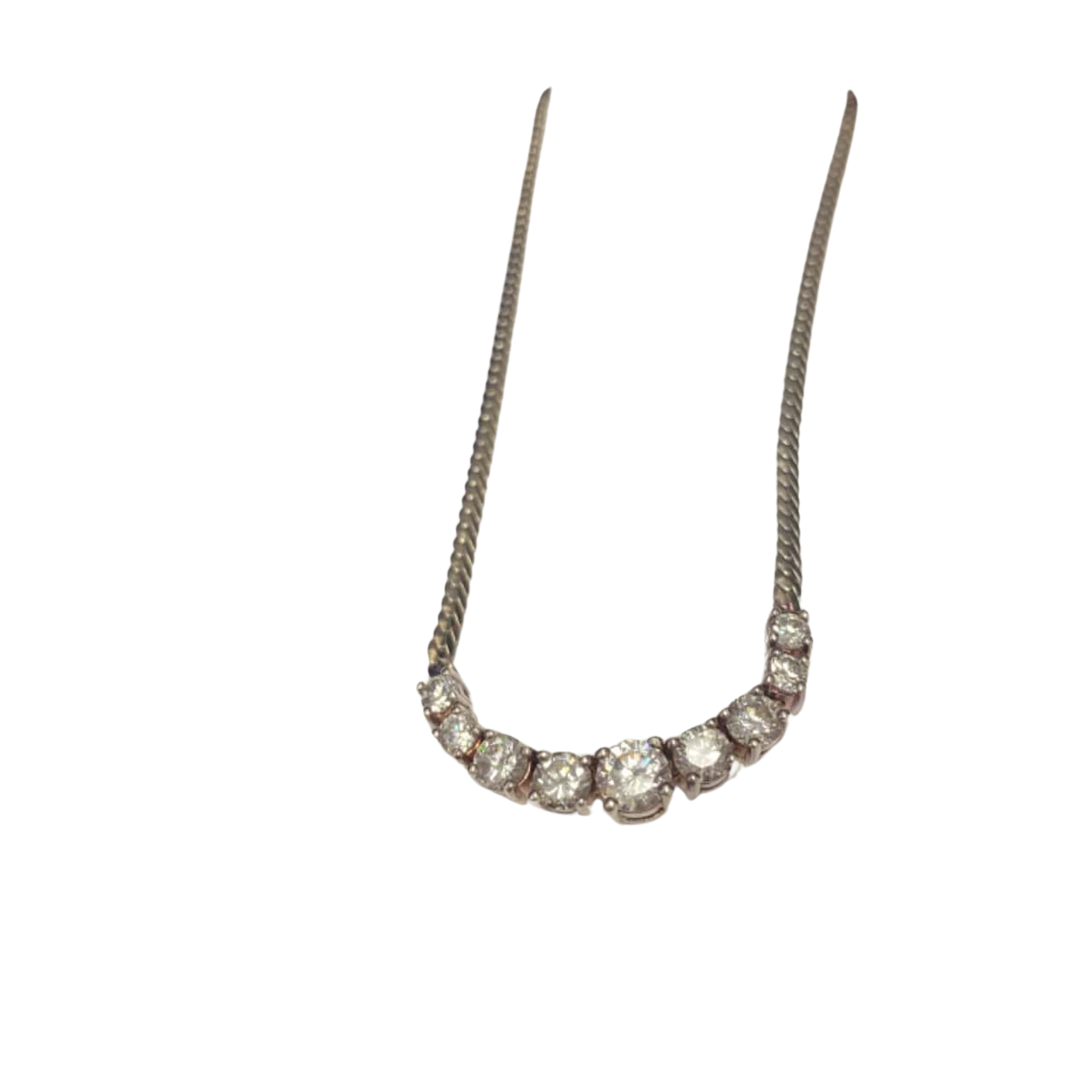 Women's 9 Gemstone Clear Necklace 925 Hallmarked Clasp(s)