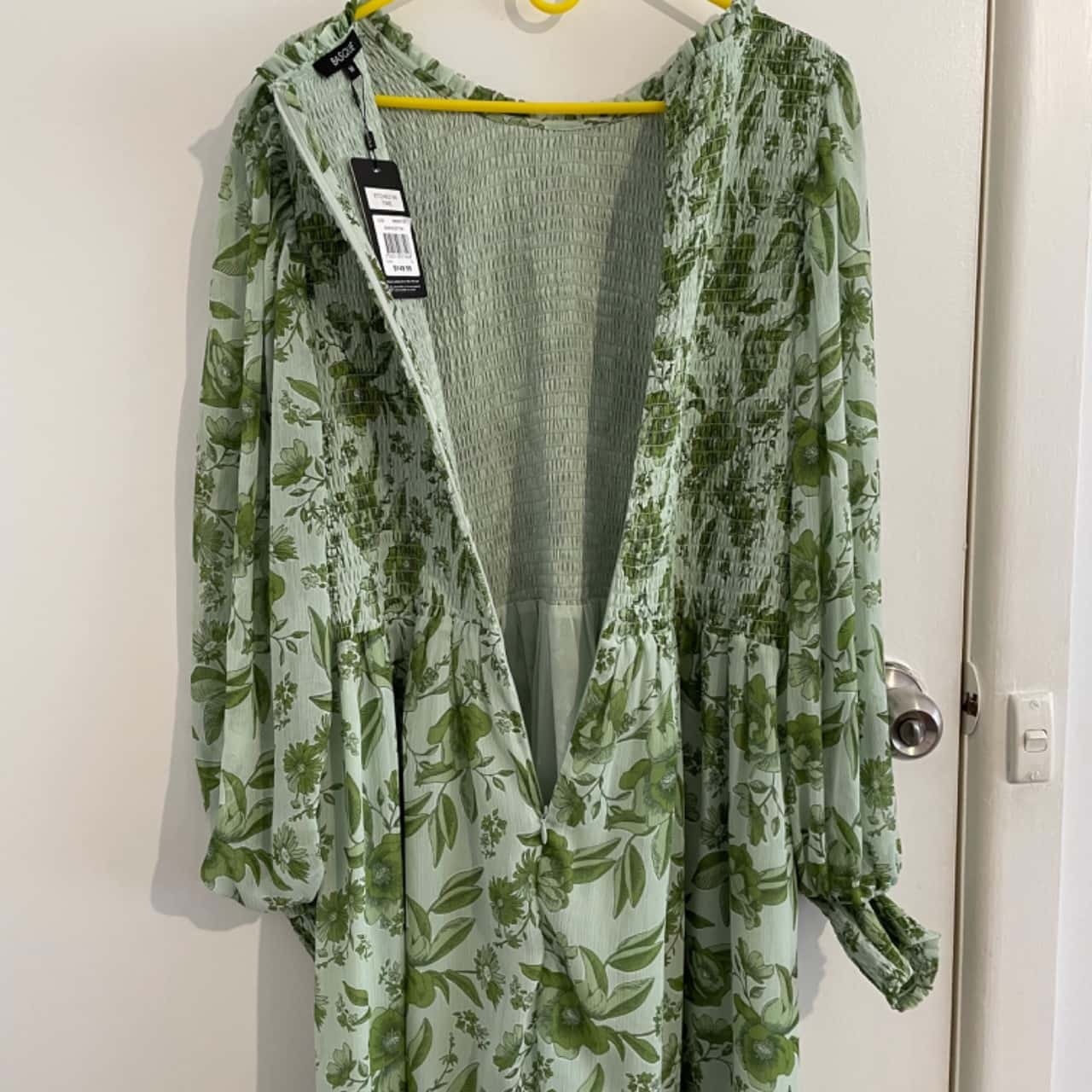 Basque Womens Size 16 Maxi Dress Floral / Green (s)