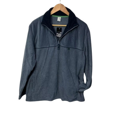 Target Mens Size M Steel Blue  / Navy Blue Ribbed Half-zip Long Sleeve Pullover(new)
