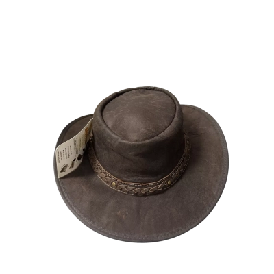 Barmah Brown Crackle Hat - Size XL