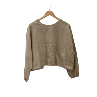  Worrn Womens  Size S / M 3/4 Sleeve Top Beige 