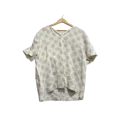 David Jones, Womens, Size XXL, white linen with light beige spots t-shirt