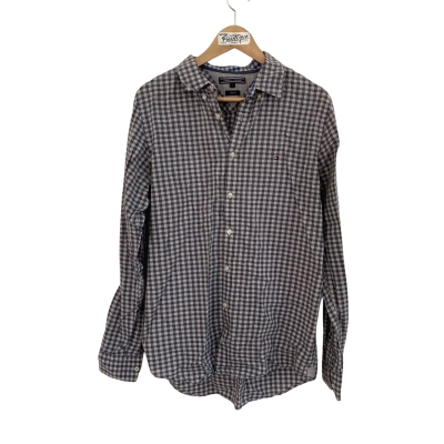 Tommy Hilfiger Mens  Size L Checked Shirt / Long Sleeve Shirt Black  / Checked / Grey 