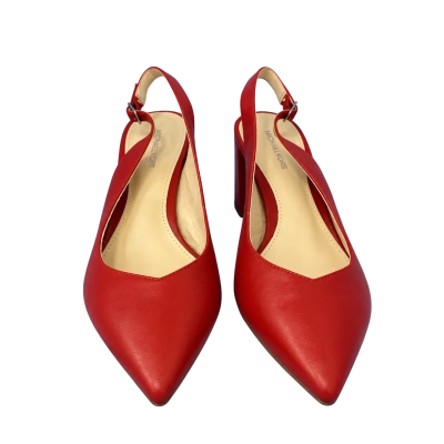 Jo Mercer Womens Red Pointed Toe Slingback Block Heel Shoes