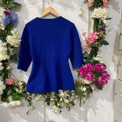 Saba Womens  Size 12 / M 3/4 Sleeve Top Blue 