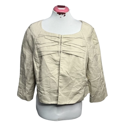 Veronica Maine Womens  Size 14 Cropped Jacket Beige 