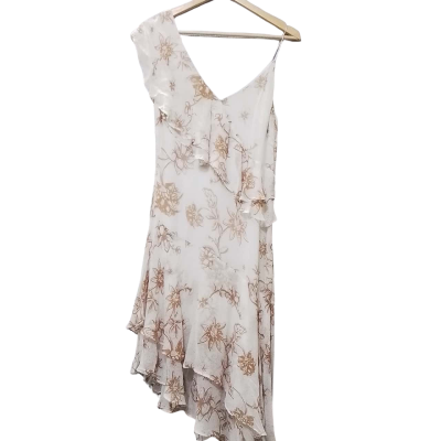 Seed Heritage Women's  Size 10 Beige & Off White Asymmetrical Dress