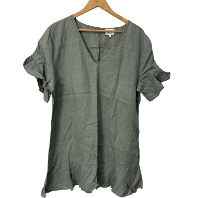 Seed Heritage  Size 16 Mini Dress Green Linen 