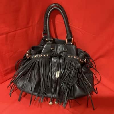  Oroton Limited Edition Black Lido Tassel Tote