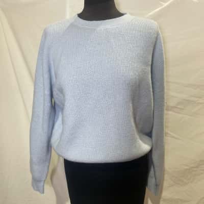 IDA + S Size XS Crew Neck Jumper Blue Alpaca