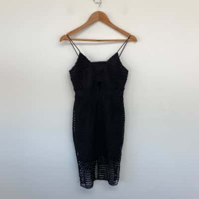 Forever New Black Ci Ci Linear Pencil Dress  Size 6 