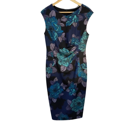 Anthea Crawford Womens  Size 12 Sleeveless Dress  Blue / Floral 