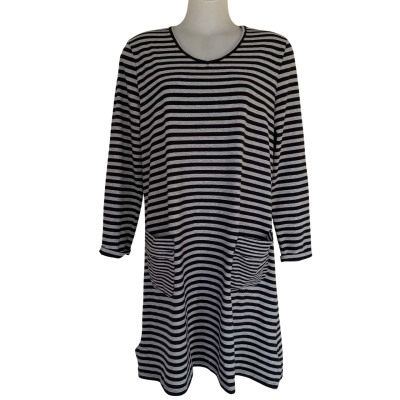 Bird Keepers.  Navy and Grey Swing Dress.  Size 16 