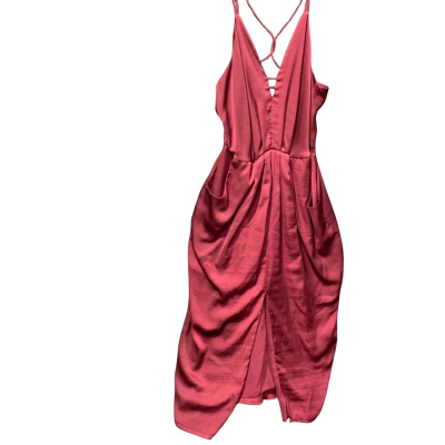 Sheike Womens  Size 14 Shoestring Strap Dress Burgundy 