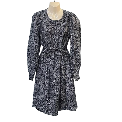 Witchery Womens  Size 12 Midi Dress Blue / Pattern / White 