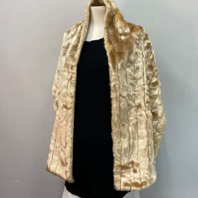 Riki Womens Vintage C1960 Fur Stole Brown / Natural 