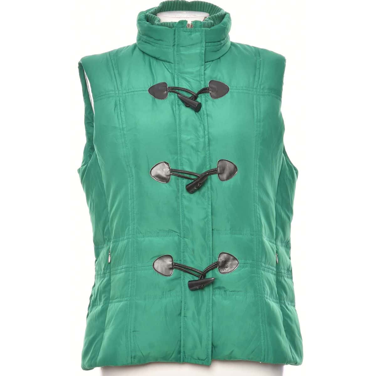 Charter Club Womens Size1416 Front Zip Green Puffer Vest Jacket (s)