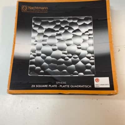 Crystal plate 2 x  21cm square made in Germany