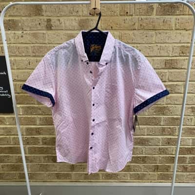 Johnny Bigg Mens pinkMARLING STRETCH PRINT SHIRT Size 3XL 