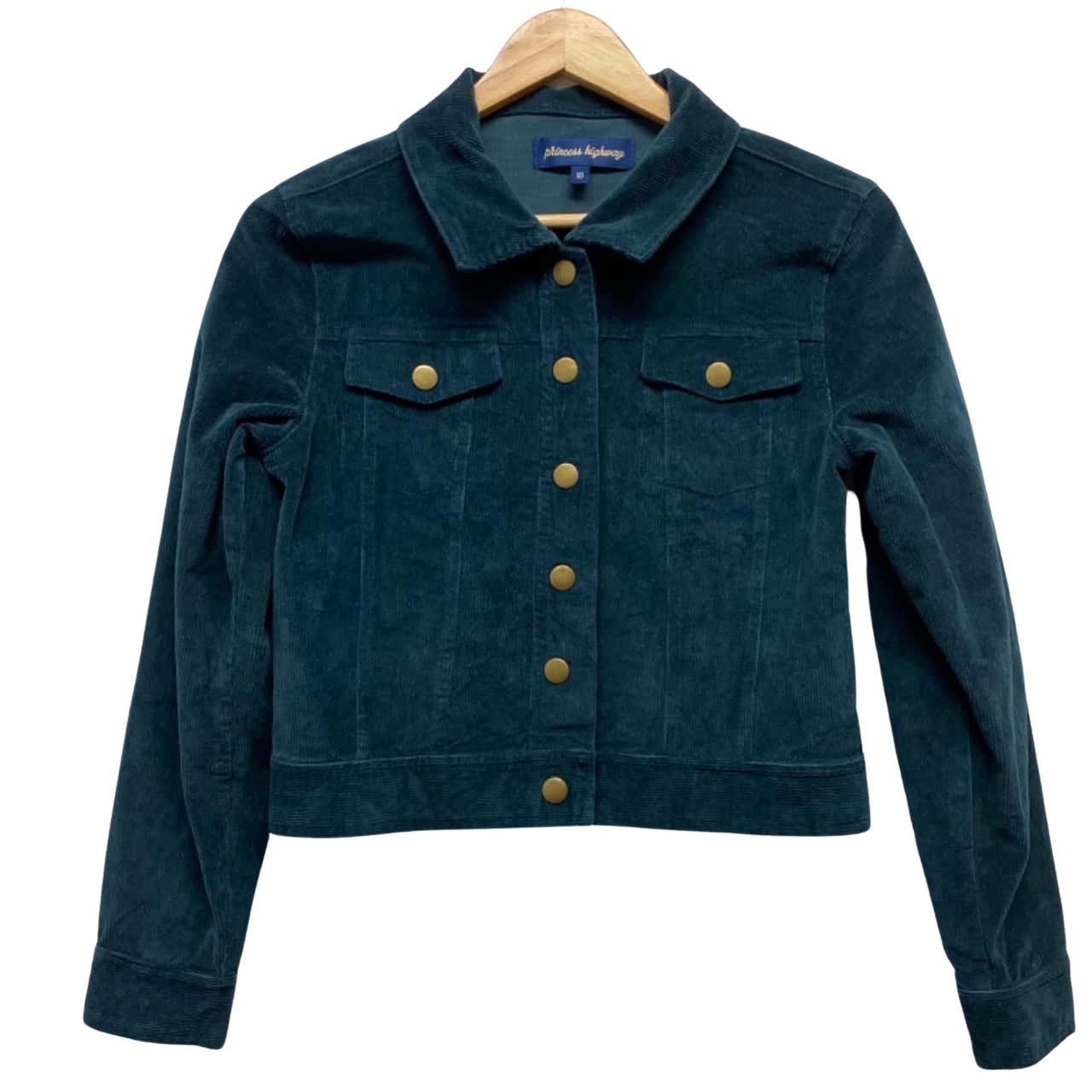 Princess Highway Womens Size 10 Cord Jacket Green (s)