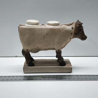 Vintage Cow Figurine Salt & Pepper Shaker Set Ceramic Novelty Pot Lot