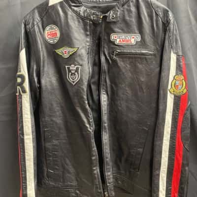 XQX  Marcino Black Biker Jacket Mens Size XXL 