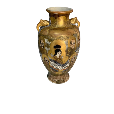 Japanese Satsuma Meiji Period Intricate Hand Painted Vase