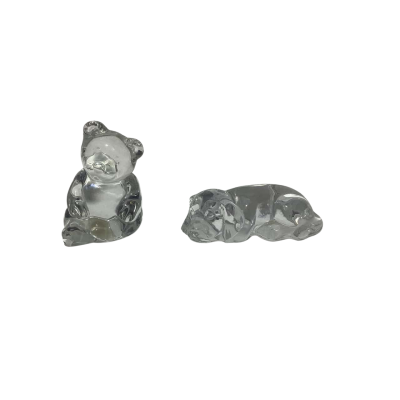 Lead Crystal Bear & Dog