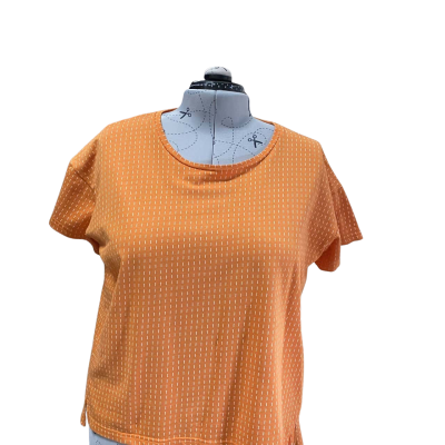 Marco Polo Orange & White Short Sleeve Top Size XL