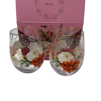 Dusk stemless wine glasses pair