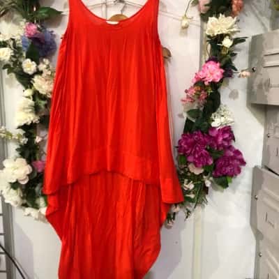 Sass & Bide Size 8 Sleeveless HiLo Tunic Orange 