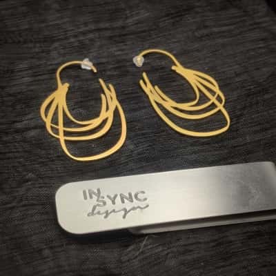 Stunning Limited Edition Insync Design Gold Plated Earrings (When these were available they retailed at $160)