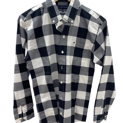 Tommy Hilfiger Mens  Size L Long Sleeve Shirt Black  / Checked / White 
