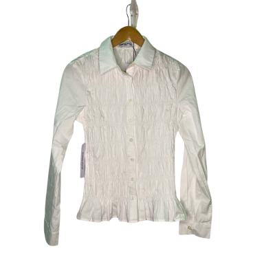 Princess Polly Womens  Size 10 Long Sleeve Shirt White 