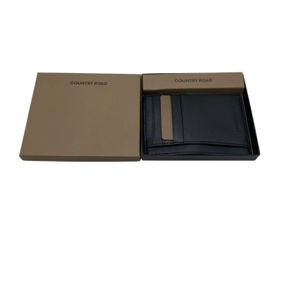 Country Road Black Leather Credit Card Case (JK3)