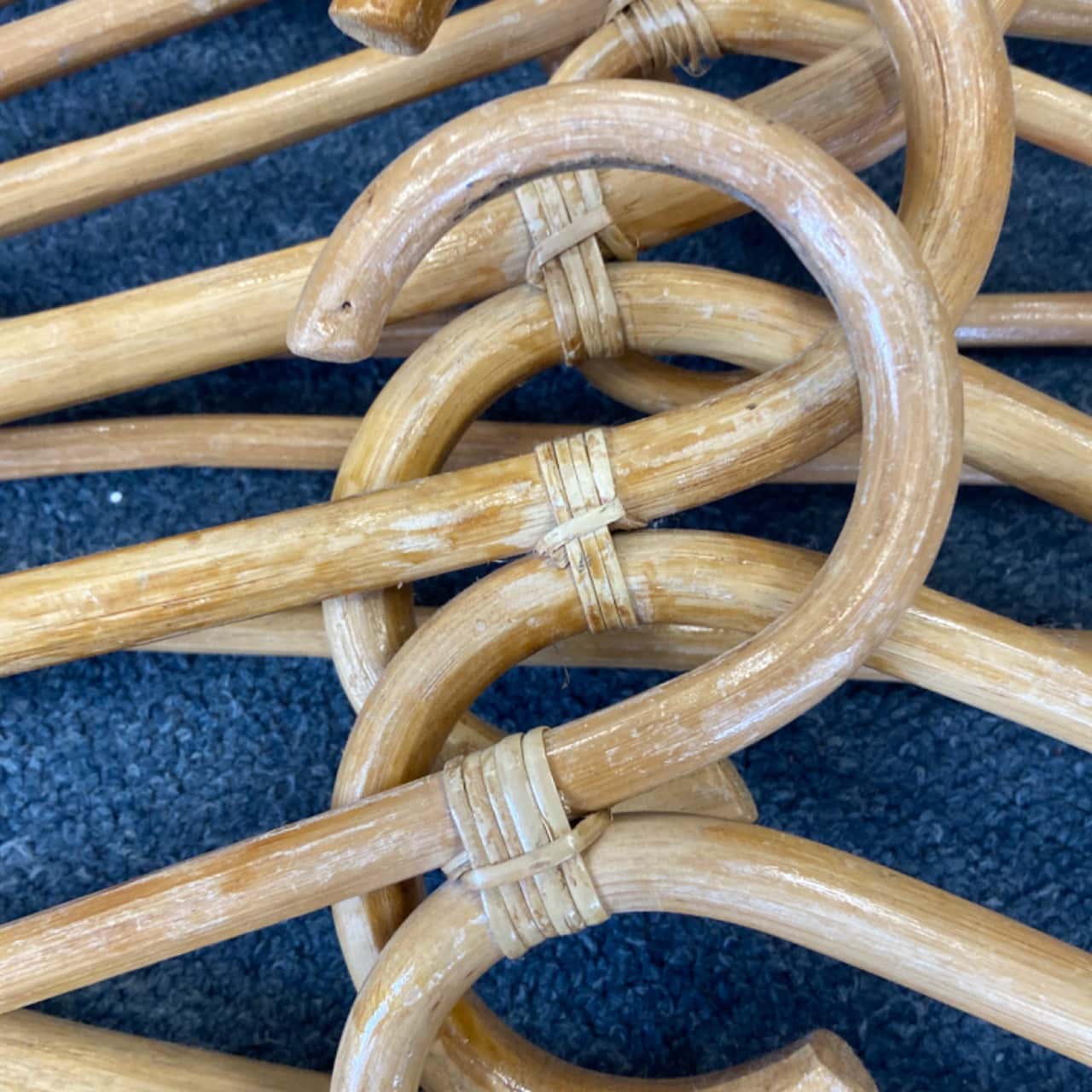 10 vintage cane coat hangers