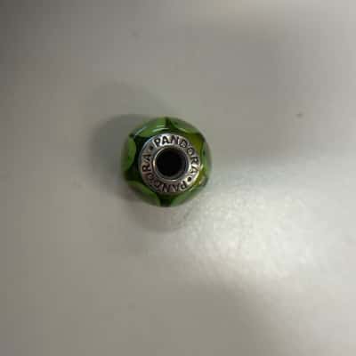 Pandora green glass charm 