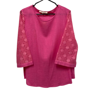 Pink Top with Flowers Size 16