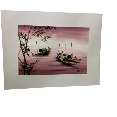 Vintage Vietnamese Silk Painting 